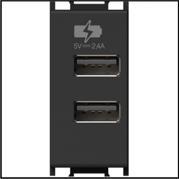ŁADOWARKA USB 5V 2,4A 1M CZARNY-MAT EM67SB
