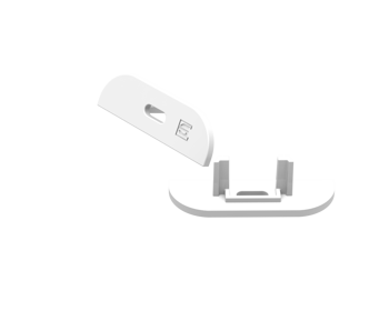 AL12-GLS4-LW-EC-O, biała zaślepka z otworem GLS4 endcap white with hole