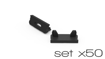AL12-GLS1-AB-EC-SET50, komplet zaślepek czarnych do 50 profili GLS1 endcap set for 50 profiles