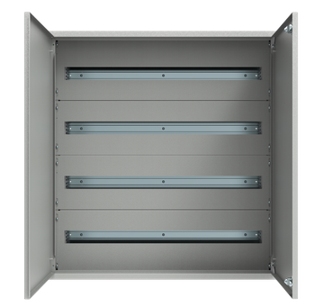 Zestaw rozdzielnica + maskownice + segmenty DIN i-Future wysokość standard. szerokość standard. szara. E.MS-H20-W20-D20-7035-00