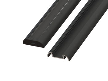 AL12-GLS4-LB-3000, Nawierzchniowy półokrągły profil ALU czarny lakier 3030mm SURFACE black lacquer