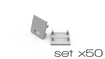AL12-GLS3-LW-EC-SET50, komplet zaślepek bialych do 50 profili GLS3 endcap set for 50 white profiles