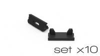 AL12-GLS1-AB-EC-SET10, komplet zaślepek czarnych do 10 profili GLS1 endcap set for 10 profiles