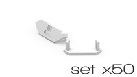 AL12-GLC2-LW-EC-SET50, komplet zaślepek białych do 50 profili GLC2 endcap set for 50 white profiles