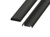 AL12-GLS4-LB-3000, Nawierzchniowy półokrągły profil ALU czarny lakier 3030mm SURFACE black lacquer