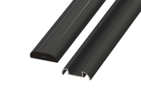 AL12-GLS4-LB-1000, Nawierzchniowy półokrągły profil ALU czarny lakier 1000mm SURFACE black lacquer