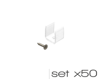 AL12-GLS3-TR-MB-SET50, komplet 10 uchwytów+wrętów przeźroczystych do profili GLS3 transparent clips+screw set (10pcs)