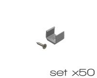 AL12-GLS2-AS-MB-SET50, komplet 50 uchwytów+wrętów szarych do profili GLS2 grey clips+screw set (50pcs)