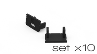 AL12-GLS2-AB-EC-SET10, komplet zaślepek czarnych do 10 profili GLS2 endcap set for 10 profiles