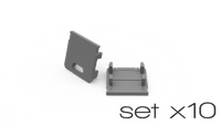 AL12-GLS3-AS-EC-SET10, komplet zaślepek szarych do 10 profili GLS3 endcap set for 10 silver profiles