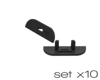 AL12-GLS4-AB-EC-SET10, komplet zaślepek czarnych do 10 profili GLS4 endcap set for 10 profiles
