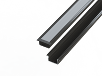 AL12-GLG2-AB-1000, Wpuszczany profil ALU anoda czarna 9x16mm 1000mm GROOVE anoda black