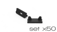 AL12-GLS1-AB-EC-SET50, komplet zaślepek czarnych do 50 profili GLS1 endcap set for 50 profiles