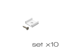 AL12-GLS4-TR-MB-SET10, komplet 10 uchwytów+wrętów transparentnych do profili GLS4 transparentclips+screw set (10pcs)